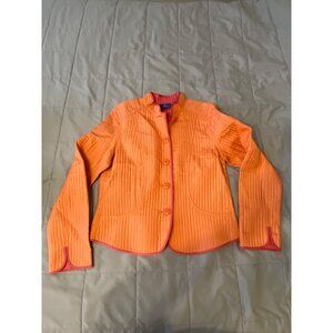 Vintage J.H. Collectibles Quilted Orange Jacket Womens M Polyester